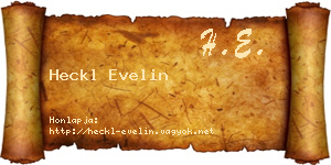 Heckl Evelin névjegykártya